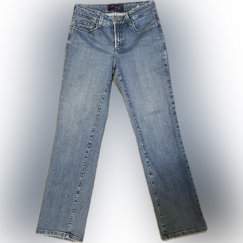 NYDJ Straight Leg Rhinestone Embellished Jeans size 4P - Picture 3 of 14